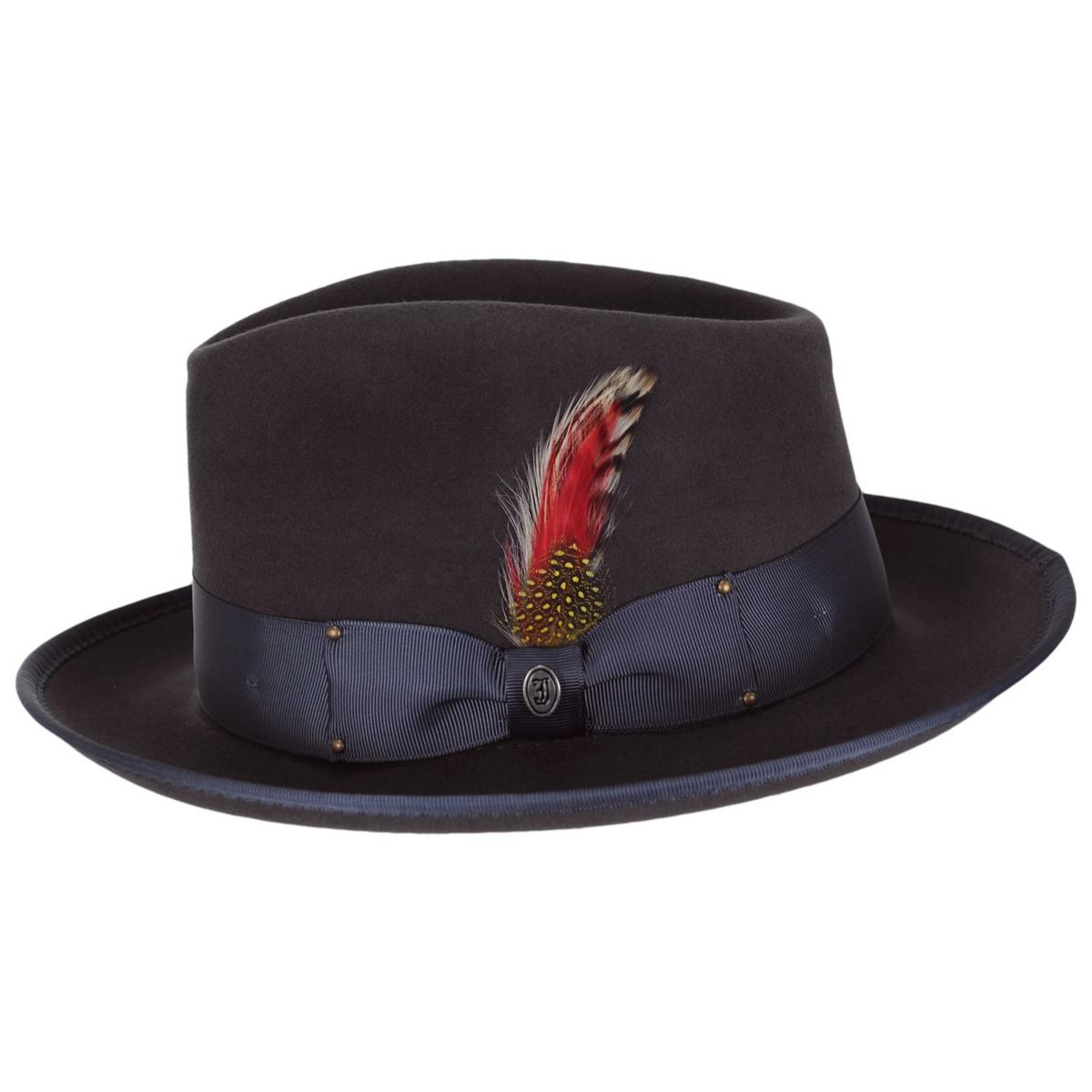 Jaxon Hats | Wholesale Scottie Fur Felt Fedora Hat B2B Pre-Pack | B2B132072 | profile | GREY