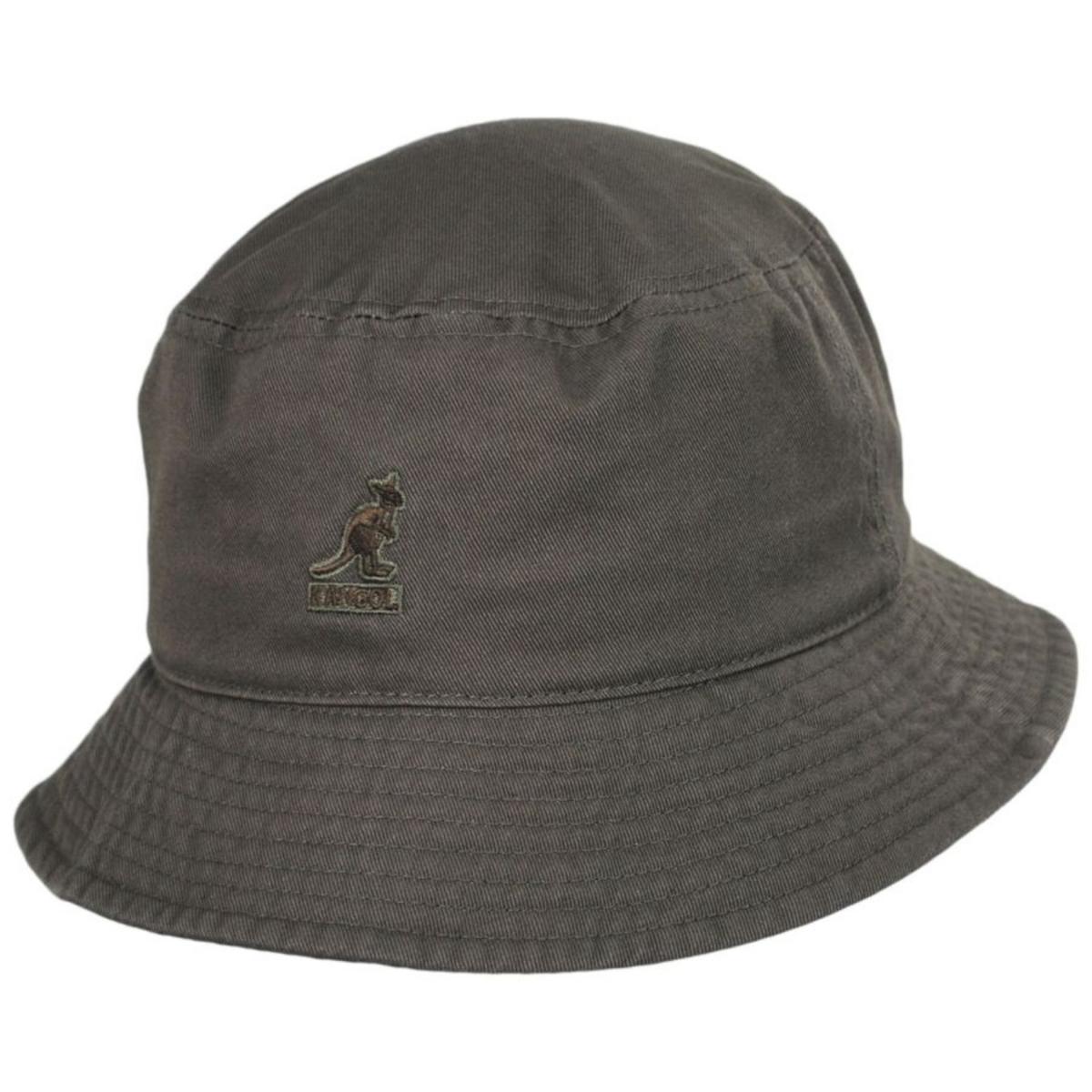 Kangol | Washed Cotton Bucket Hat | 185701 | lead | SMOG