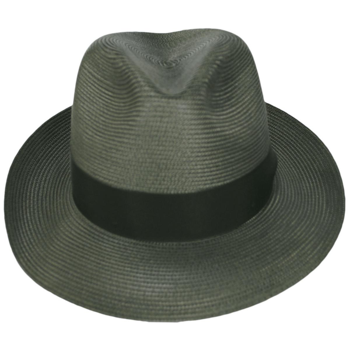 Dobbs | Rosebud Florentine Milan Poly Straw Fedora Hat | 127013 | front | OLIVE