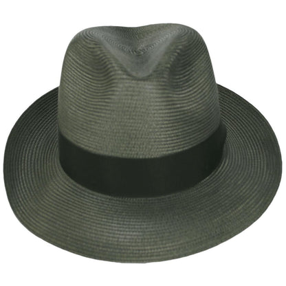 Dobbs | Rosebud Florentine Milan Poly Straw Fedora Hat | 127013 | front | OLIVE