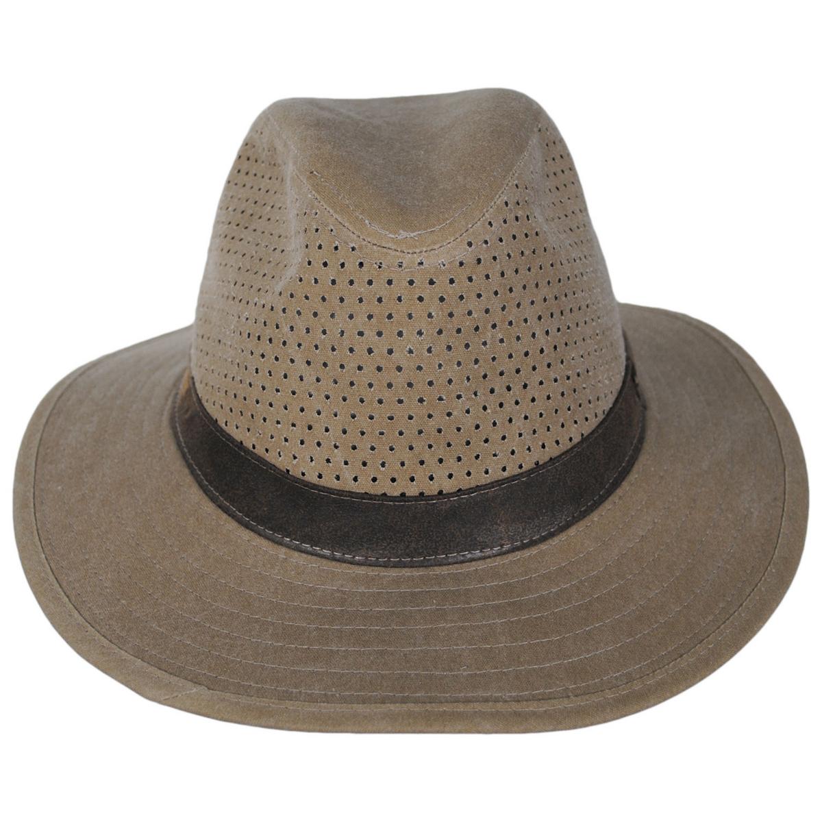 Panama Jack | Reverie Cotton Safari Fedora Hat | 400608 | front | KHAKI