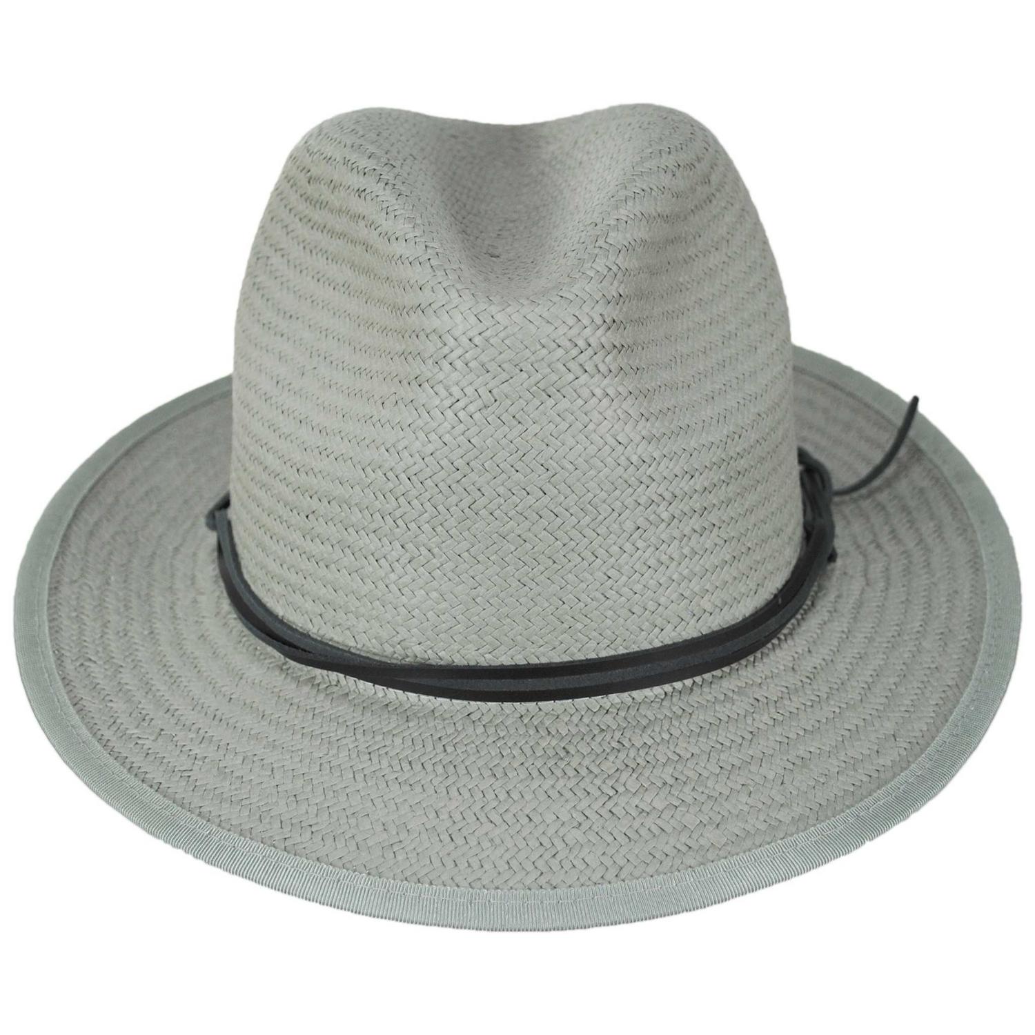 Bailey 1922 | Bran Raindura Straw Fedora Hat | 127937 | front | MEDIUM GREY
