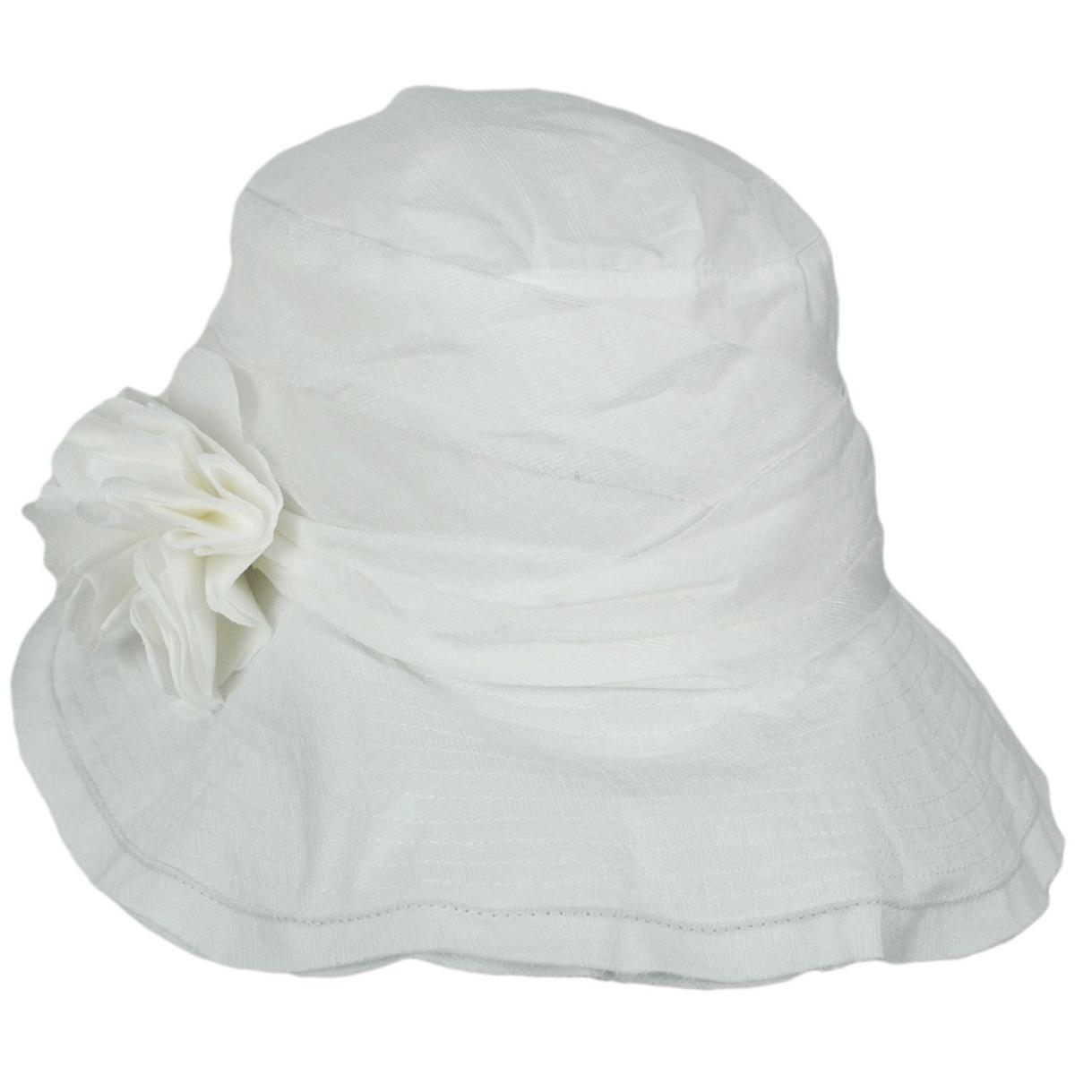 Jeanne Simmons | Romance Fabric Sun Hat | 106547 | lead | WHITE
