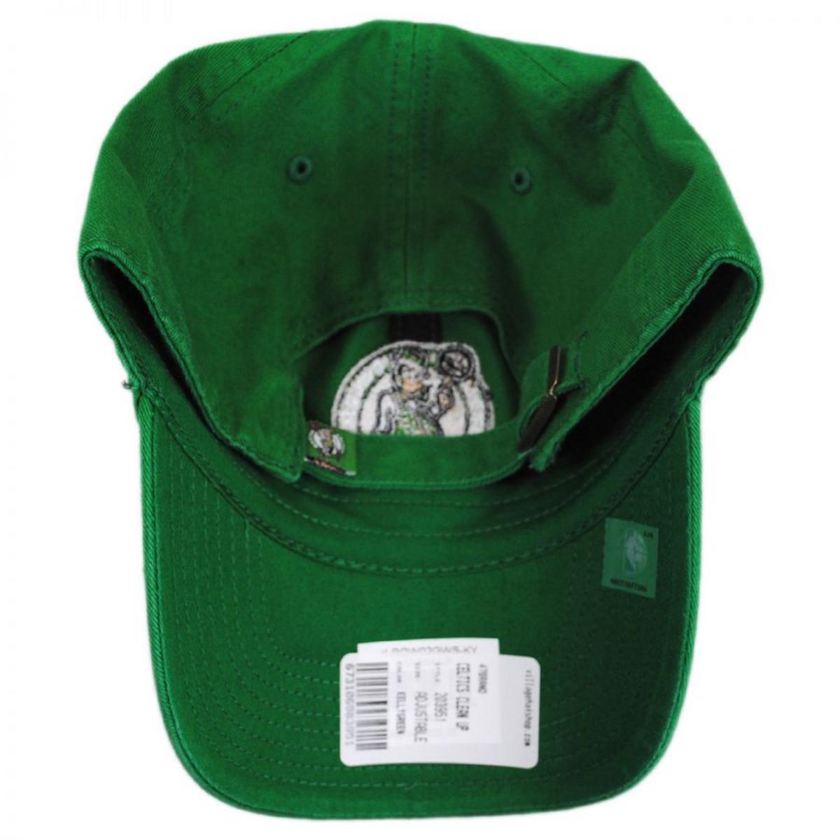 47 Brand | Boston Celtics NBA Clean Up Strapback Baseball Cap Dad Hat | 203951 | under | KELLY
