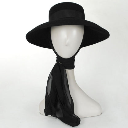 Kathy Jeanne | Lumiere Wool Felt Lampshade Hat - Made to Order | 124721 | detailone | BLACK