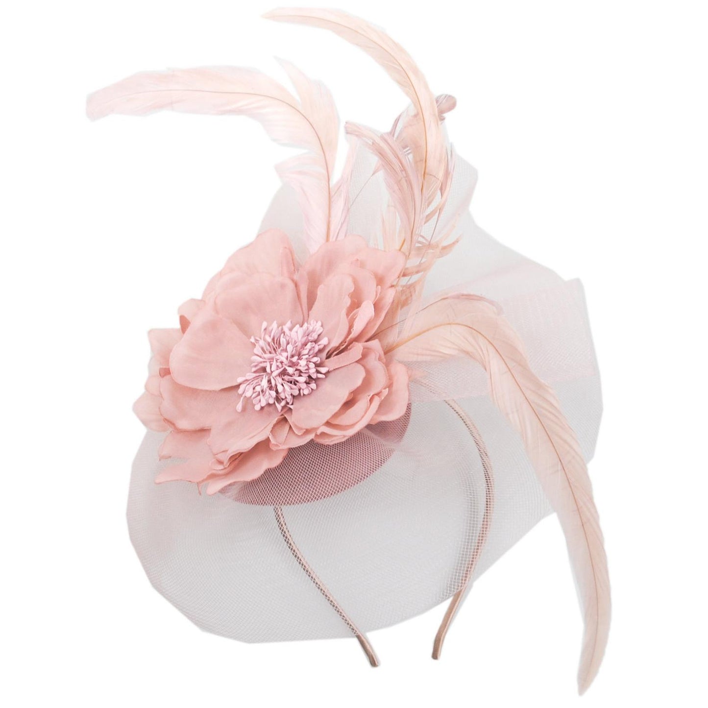 Sophia | Peony and Feathers Fascinator Hat | 122907 | lead | PINK