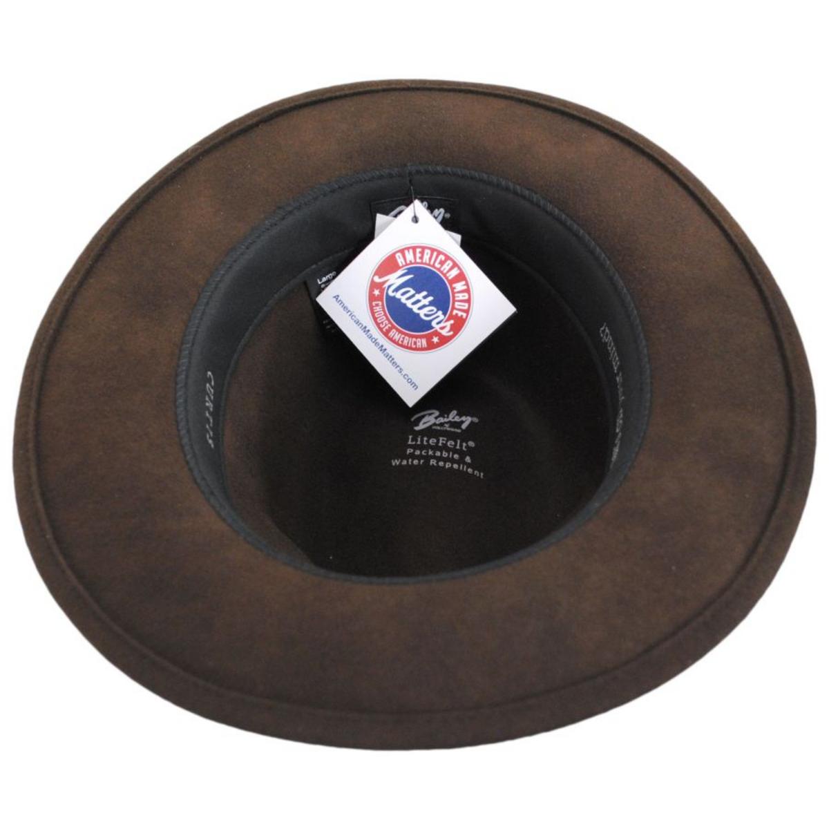 Bailey 1922 | Curtis Wool LiteFelt Safari Fedora Hat - FW23 | 130019FW23 | under | UNIFORM GREEN