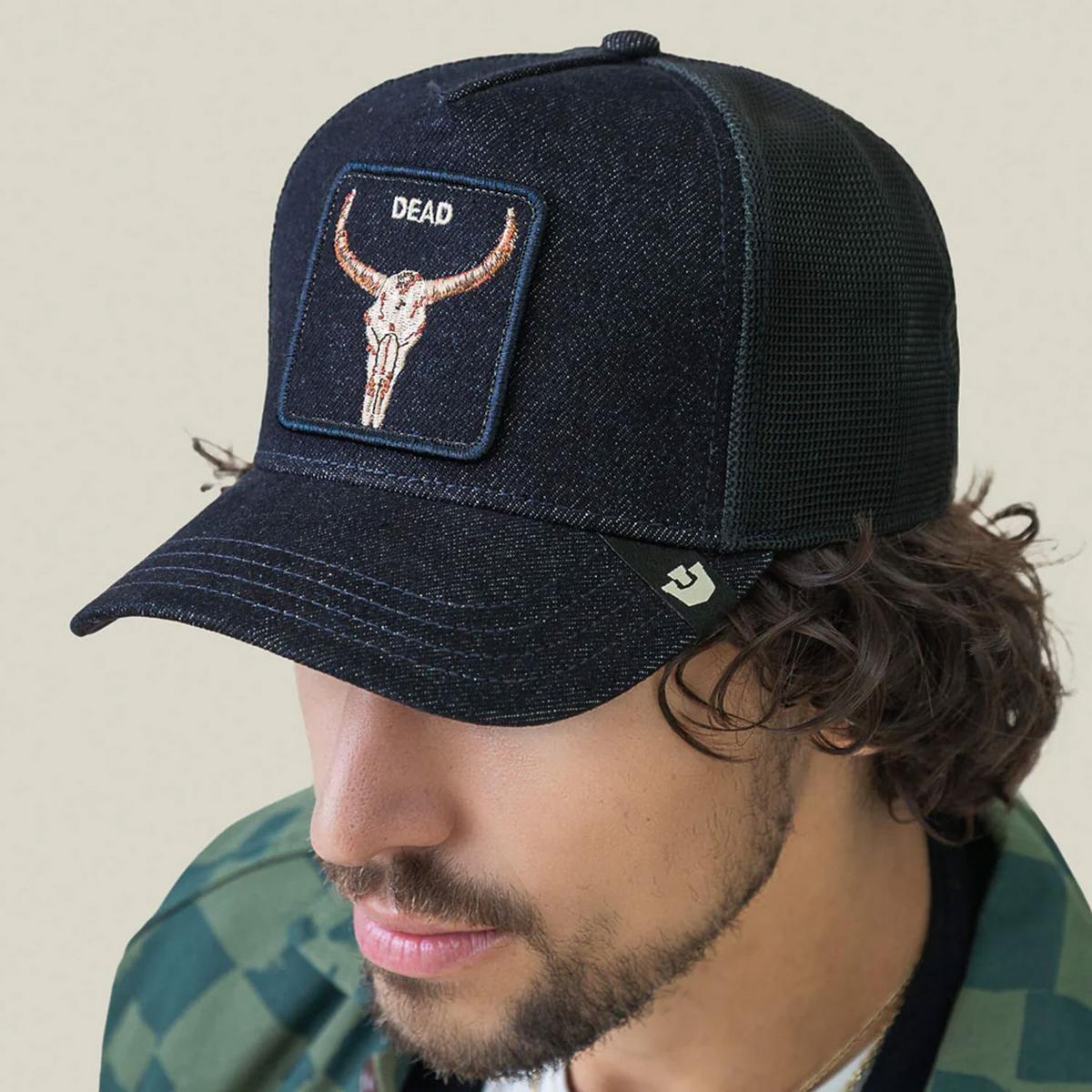 Goorin Bros | Dead Denim Mesh Trucker Snapback Baseball Cap | 200736 | lsmone | DARK DENIM