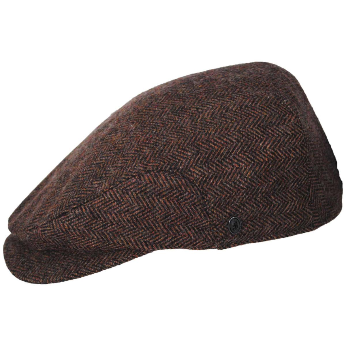 Jaxon Hats | Square Bill Herringbone Wool Ivy Cap | 167755 | profile | BROWN