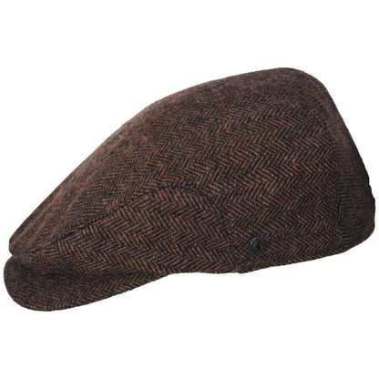 Jaxon Hats | Square Bill Herringbone Wool Ivy Cap | 167755 | profile | BROWN