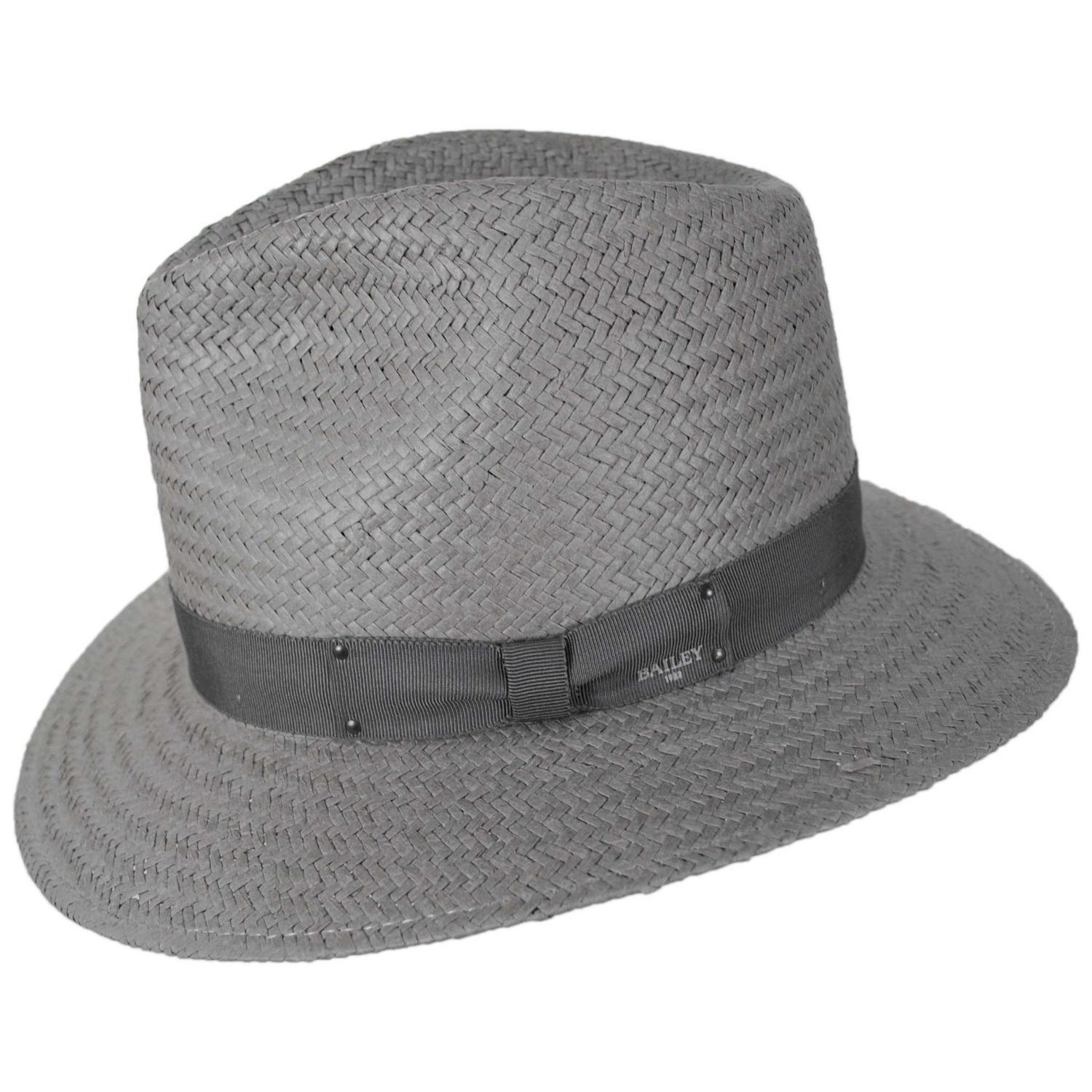 Bailey 1922 | Curtis Sun Raindura Straw Safari Fedora Hat | 127938 | profile | GRAPHITE