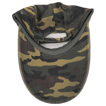 Village Hat Shop | VHS Long Bill Adjustable Baseball Cap | 222440 | under | CAMOUFLAGE