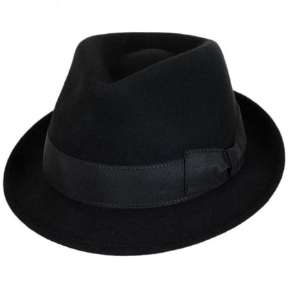 Stefeno Hats | Teardrop Wool Felt Trilby Fedora Hat | 136061 | lead | BLACK