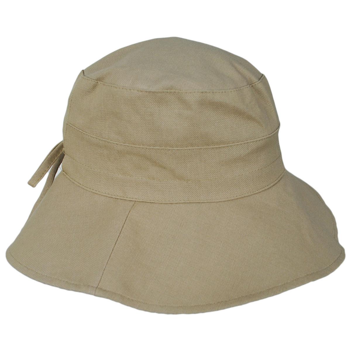 Scala | Alma Ponytail Cotton Bucket Hat | 106443 | profile | DESERT