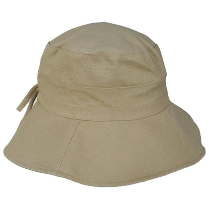 Scala | Alma Ponytail Cotton Bucket Hat | 106443 | profile | DESERT