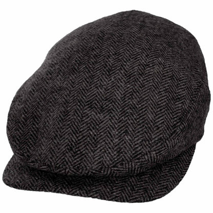 Jaxon Hats | Square Bill Herringbone Wool Ivy Cap | 167755 | lead | CHARCOAL