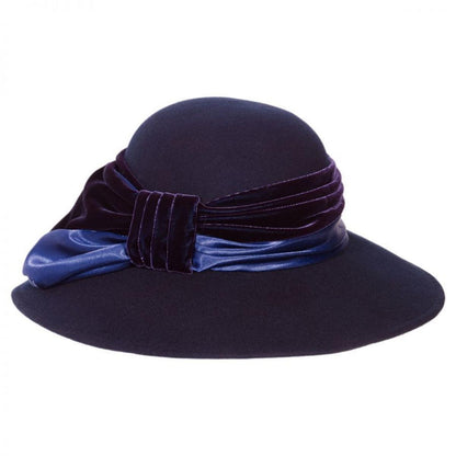 Toucan Collection | Satin Velvet Drape Wool Felt Hat - Made to Order
