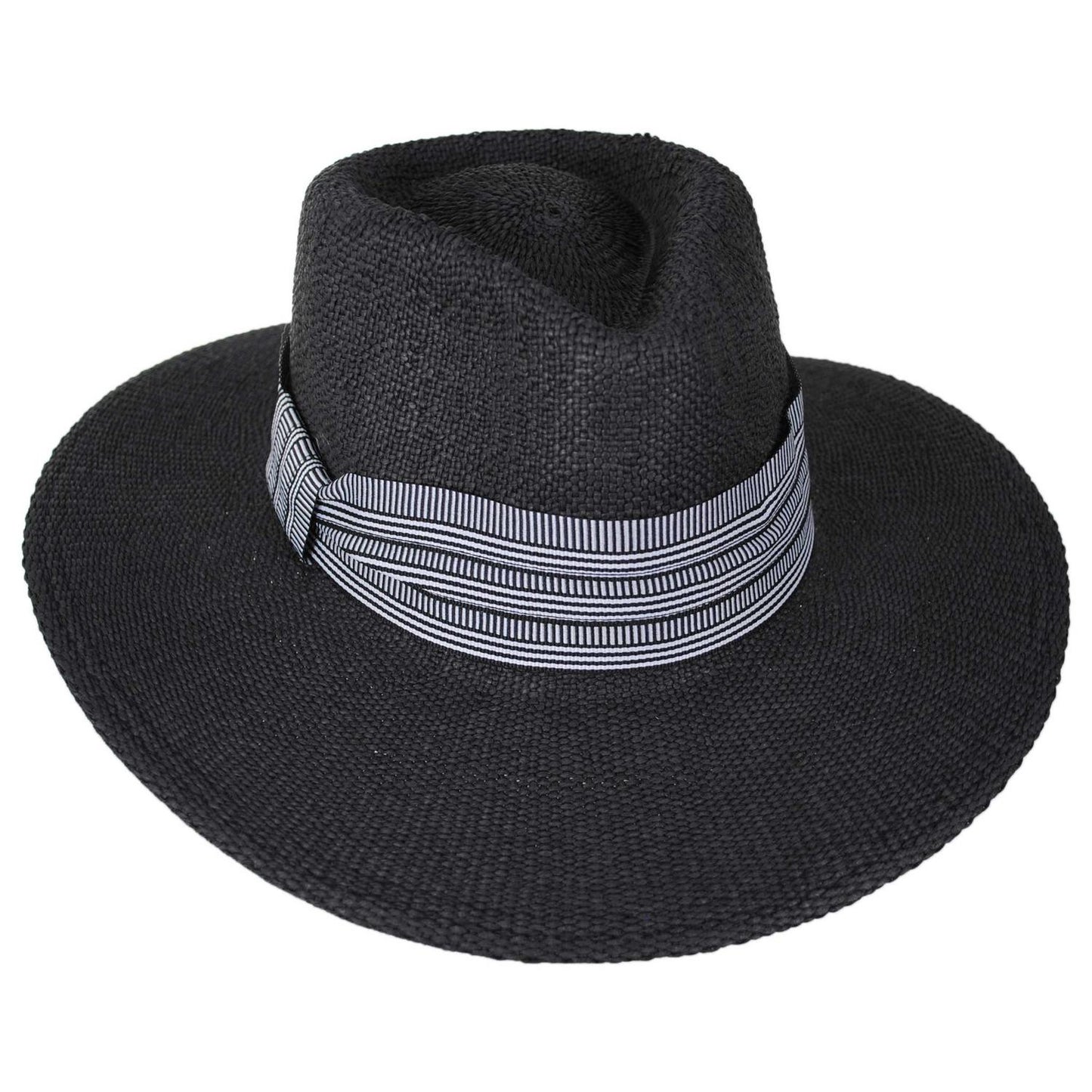 NIKKI BEACH | Jane Toyo Straw Fedora Hat | 102654 | lead | BLACK