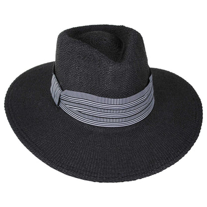 NIKKI BEACH | Jane Toyo Straw Fedora Hat | 102654 | lead | BLACK