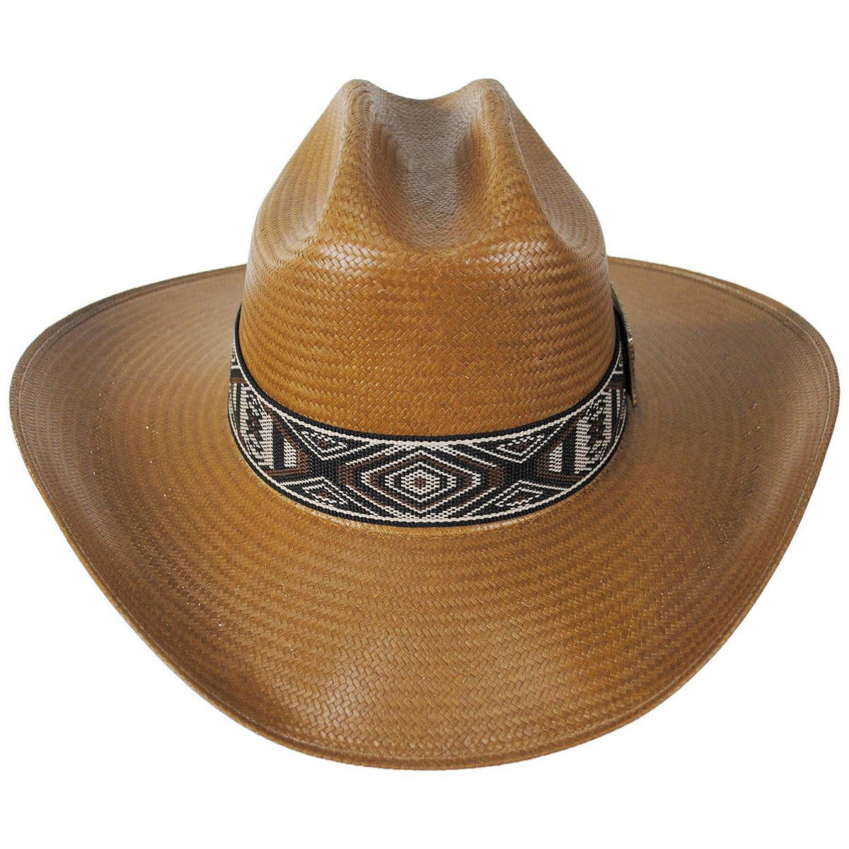 Charlie 1 Horse | Lainey Wilson Neon Rainbow Shantung Straw Western Hat | 124959 | front | COGNAC