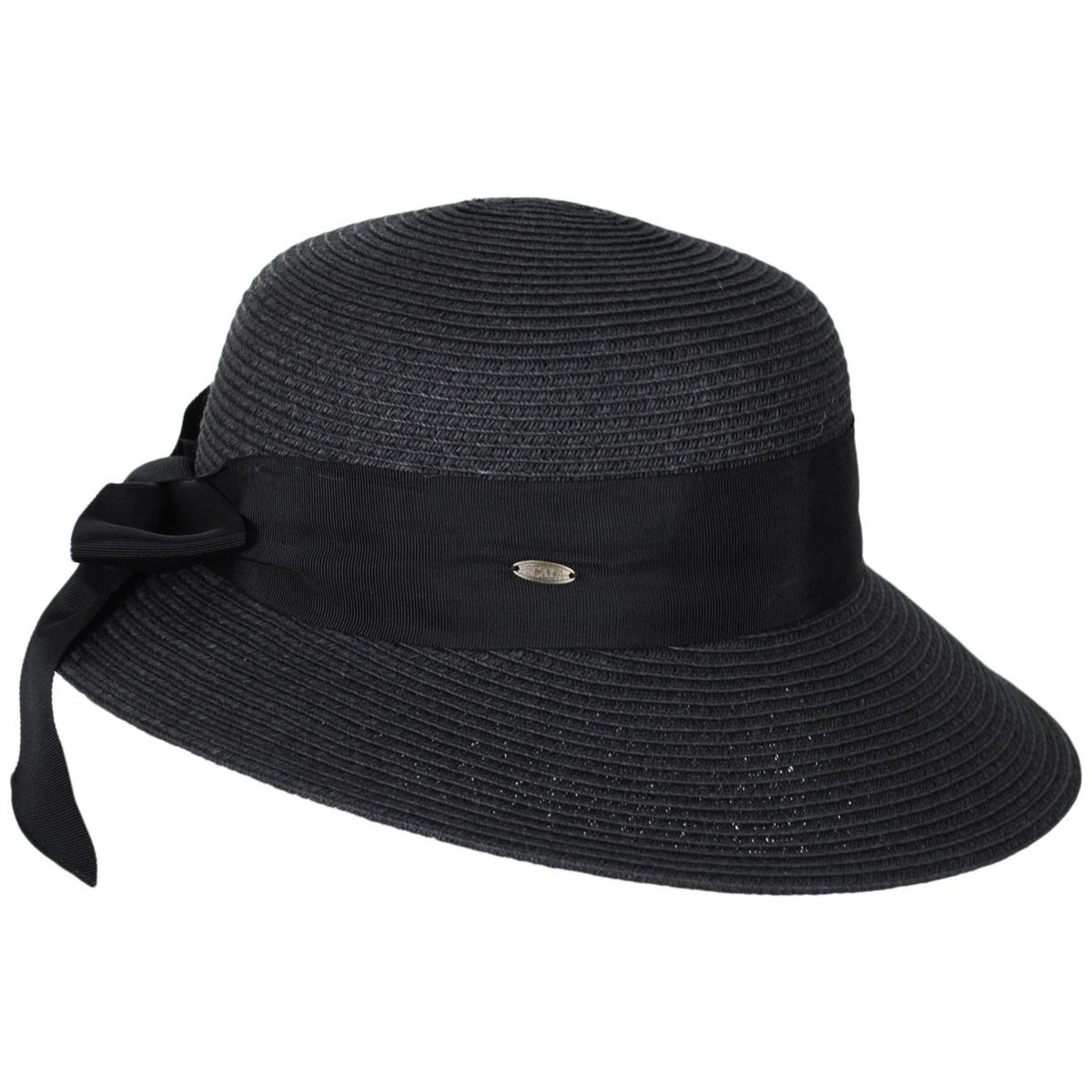 Scala | Assymetrical Toyo Braid Facesaver Cap | 101551 | profile | BLACK