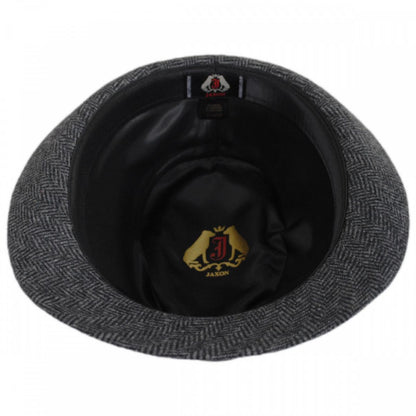 Jaxon Hats | Herringbone Wool Trilby Fedora Hat | 142320 | under | GREY/BLACK