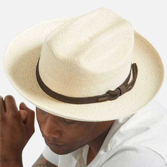 BRIXTON HATS | Hitch Palm Straw Ranch Fedora Hat | 128368 | lsmone | BONE