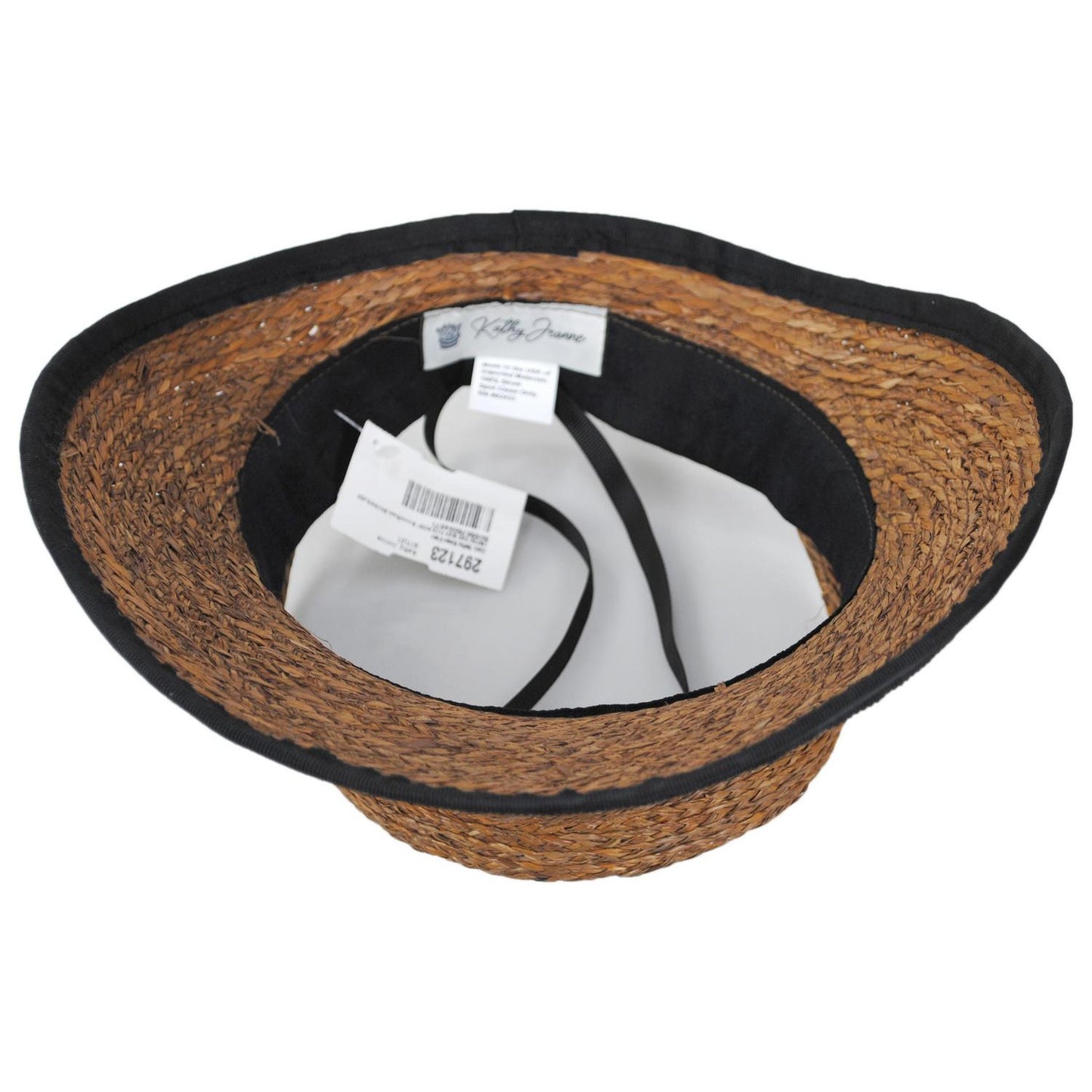 Kathy Jeanne | Updo Raffia Straw Visor | 198700 | under | BROWN/BLACK