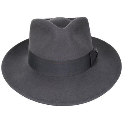 BRIXTON HATS | Swindle Convertabrim Wool Felt Fedora Hat | 135605 | front | GREY/GREY