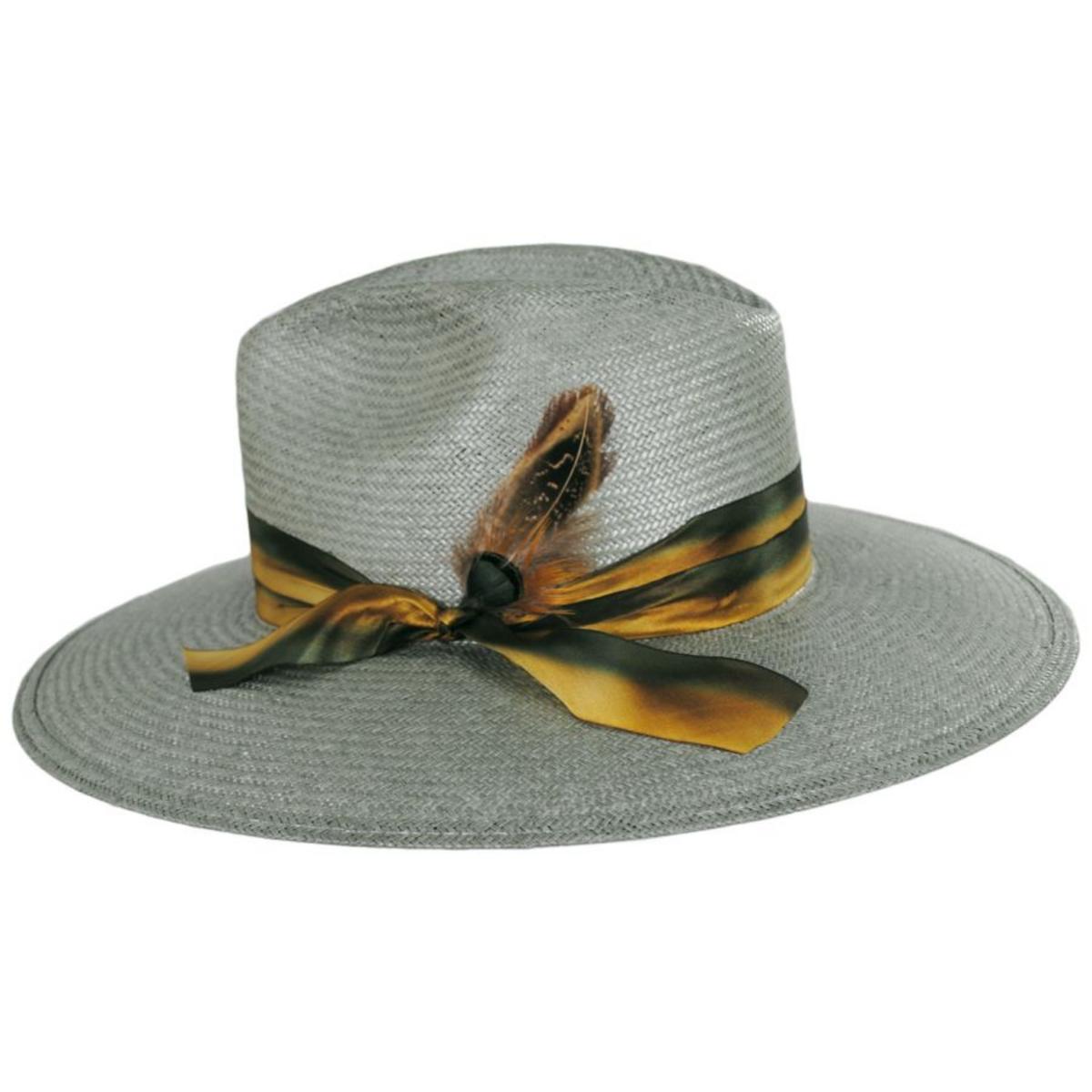Stetson | Caelus Shantung Straw Wide Brim Fedora Hat | 127040 | profile | SEAFOAM
