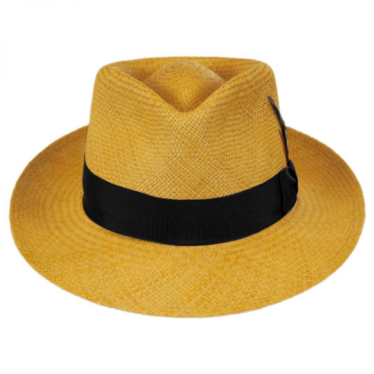 Jaxon Hats | Stain Repellent Panama Straw C-Crown Fedora Hat | 126415 | front | PUTTY