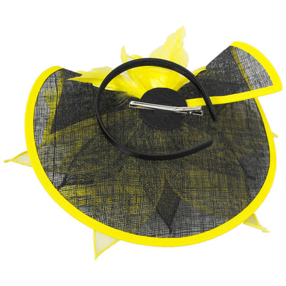Sophia | Two Tone Folded Sinamay Straw Fascinator Hat | 122902 | under | YELLOW
