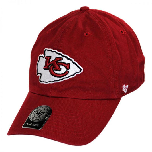 47 Brand | Kansas City Chiefs NFL Clean Up Strapback Baseball Cap Dad Hat | 203480 | lead | RED
