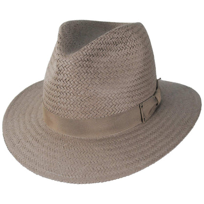 Bailey 1922 | Curtis Sun Raindura Straw Safari Fedora Hat | 127938 | lead | STONE