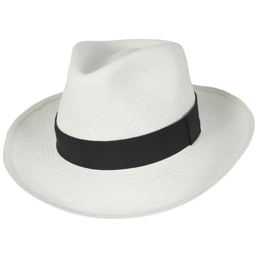 Bigalli | Puerto Bahia Panama Straw Fedora Hat | 129243 | lead | WHITE
