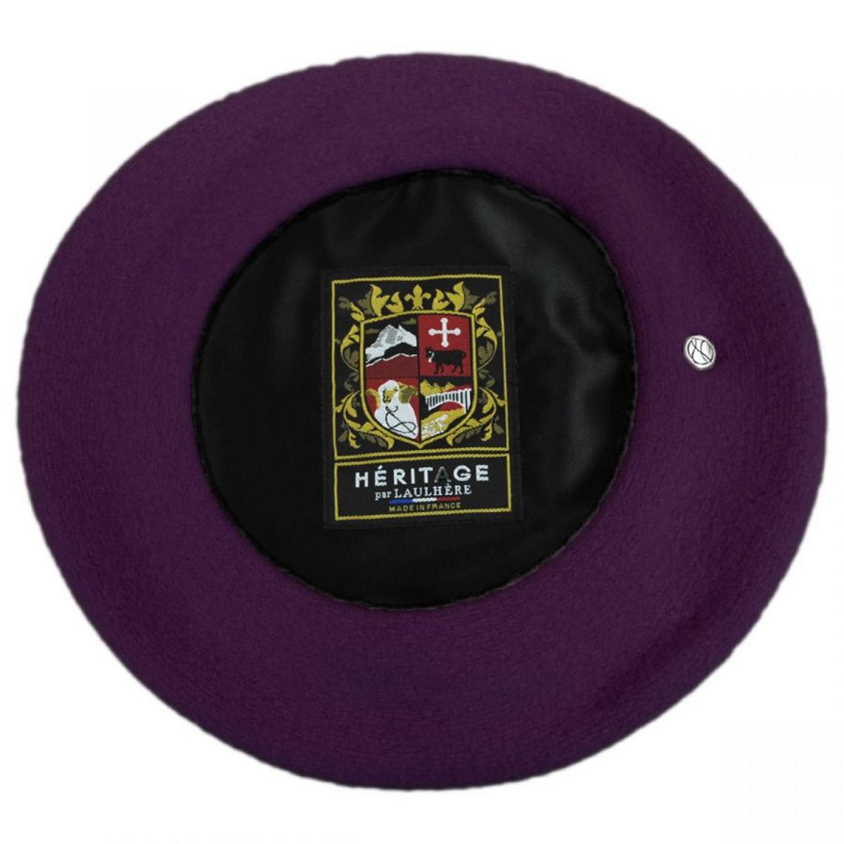 Heritage par Laulhere | Authentique Classic Wool Beret | 151058 | under | PLUM