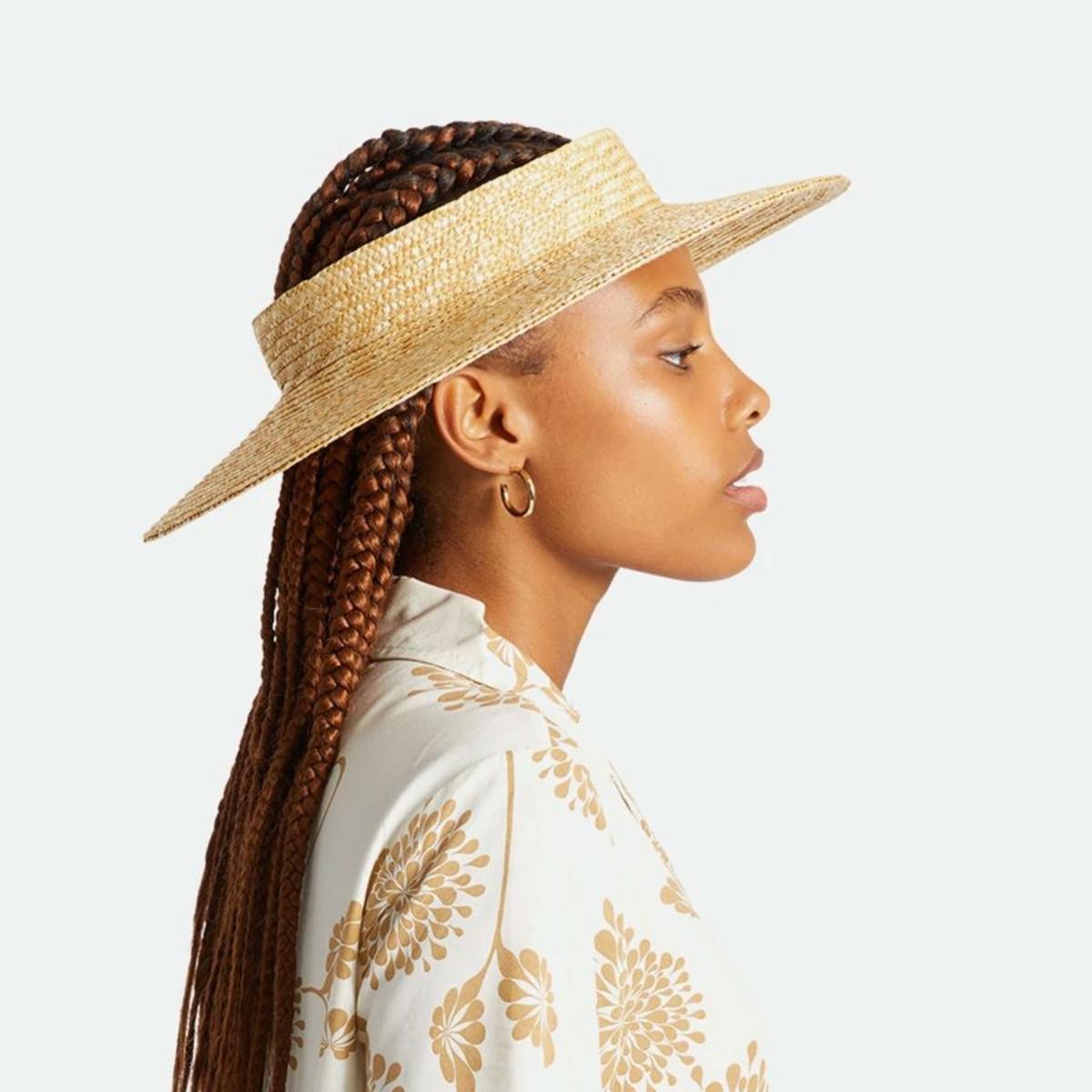 BRIXTON HATS | Joanna Wheat Straw Visor - Honey | 198406HNY | profile | HONEY