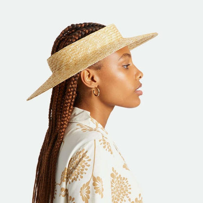 BRIXTON HATS | Joanna Wheat Straw Visor - Honey | 198406HNY | profile | HONEY