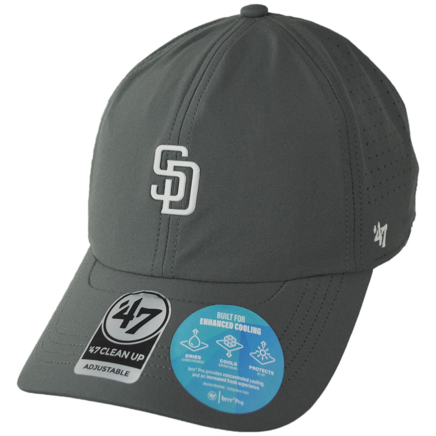 47 Brand | San Diego Padres MLB Cycle Clean Up Adjustable Baseball Cap Dad Hat | 204422 | lead | SHADOW GREY