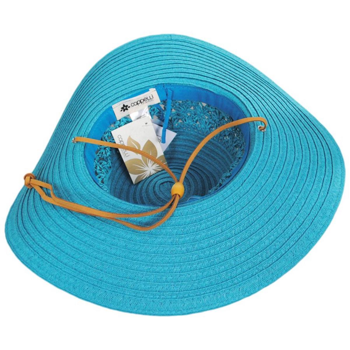 Cappelli | Mary Toyo Straw Swinger Hat | 101275 | under | TURQUOISE