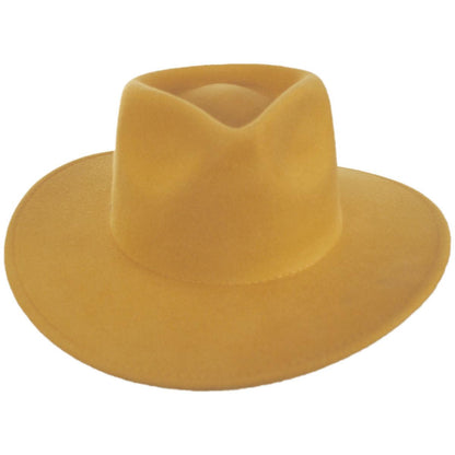 Scala | Kathrina Wool Felt Fedora Hat | 123442 | front | MUSTARD