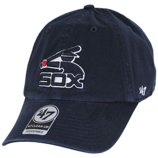 47 Brand | Chicago White Sox MLB Cooperstown Home Clean Up Strapback Baseball Cap Dad Hat | 203395 | lead | NAVY
