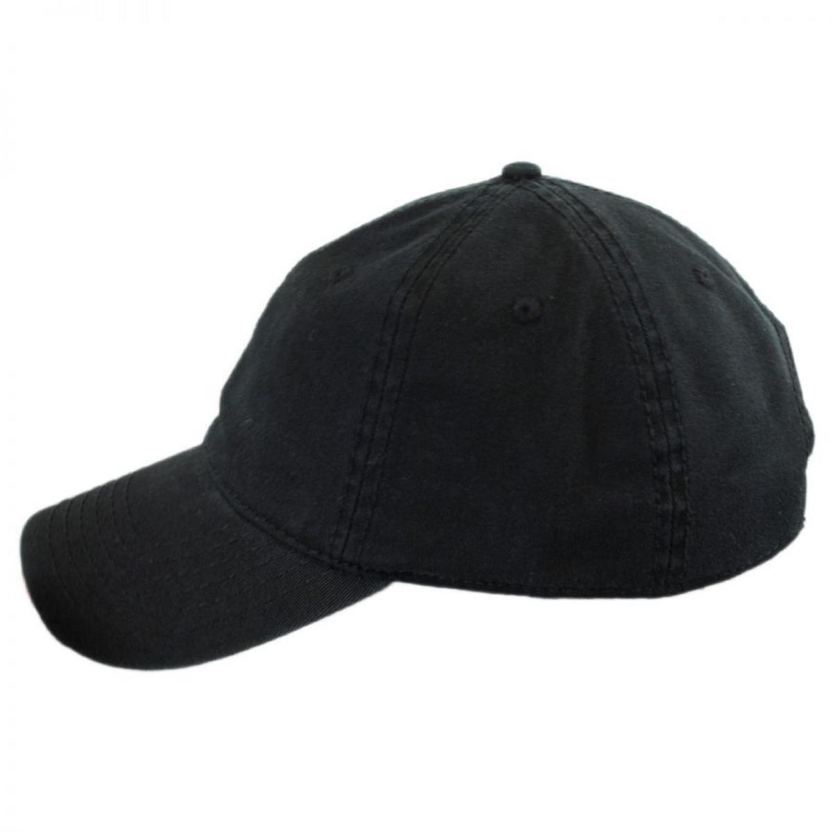 Otto | LoPro Washed Cotton Twill Strapback Baseball Cap Dad Hat | 201407 | profile | BLACK