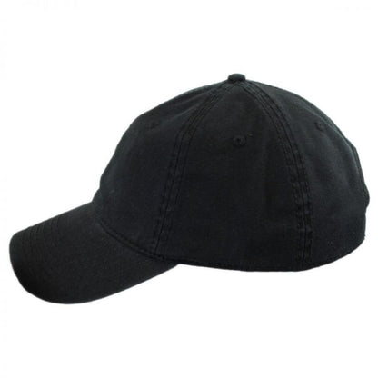 Otto | LoPro Washed Cotton Twill Strapback Baseball Cap Dad Hat | 201407 | profile | BLACK