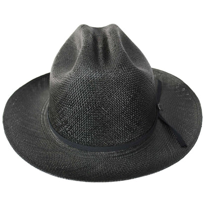 Jaxon Hats | Open Road Grade 8 Panama Straw Western Hat | 127150 | front | BLACK