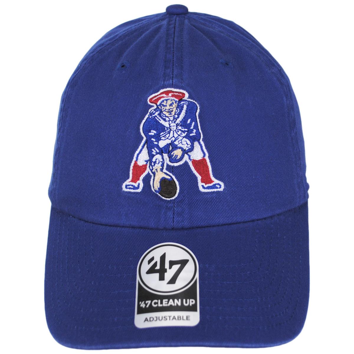 47 Brand | New England Patriots NFL Clean Up Strapback Baseball Cap Dad Hat | 203640 | front | ROYAL