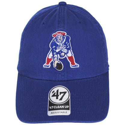 47 Brand | New England Patriots NFL Clean Up Strapback Baseball Cap Dad Hat | 203640 | front | ROYAL