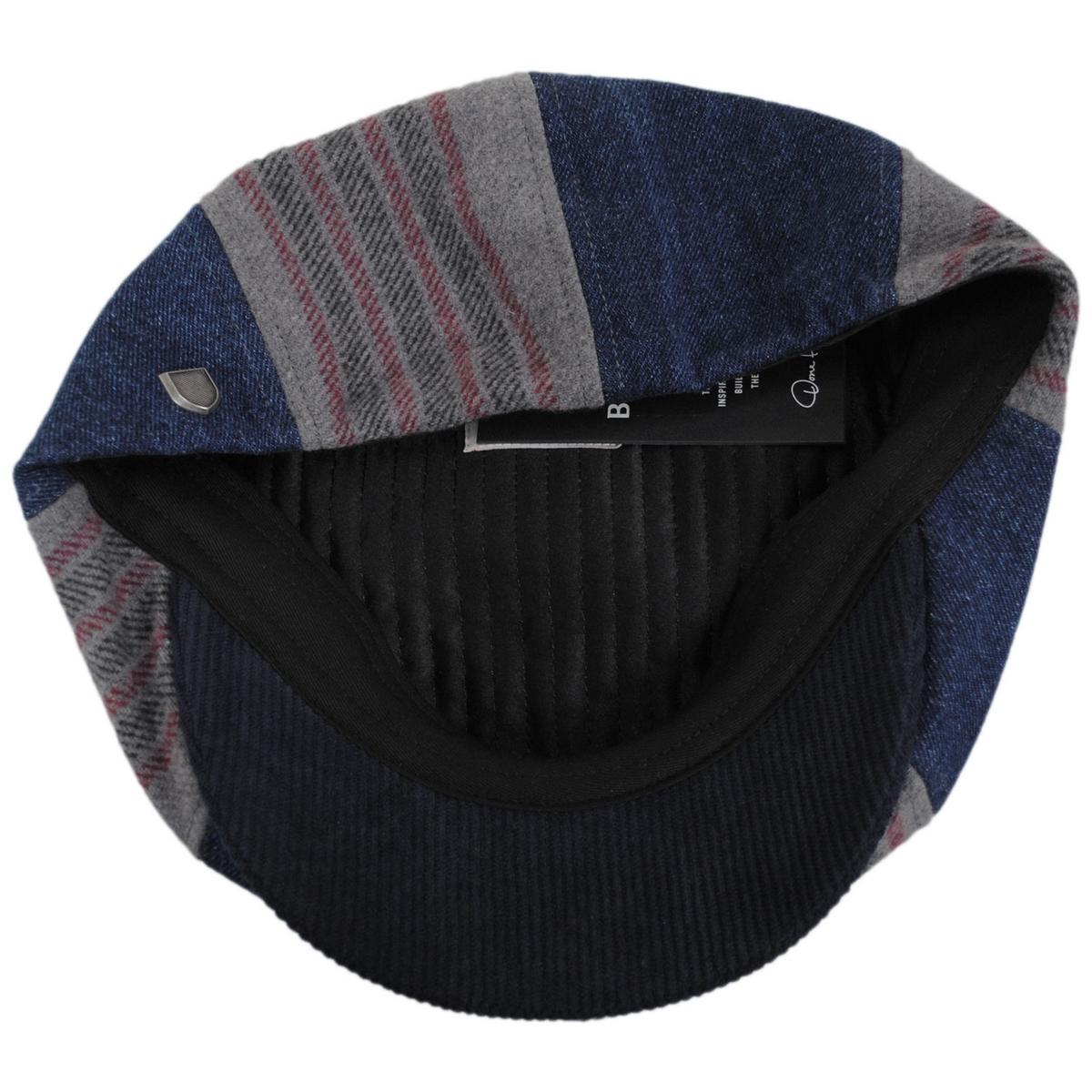 BRIXTON HATS | Altered Threads Cotton Blend Brood Baggy Newsboy Cap | 161577 | under | MEDIUM WASH DENIM