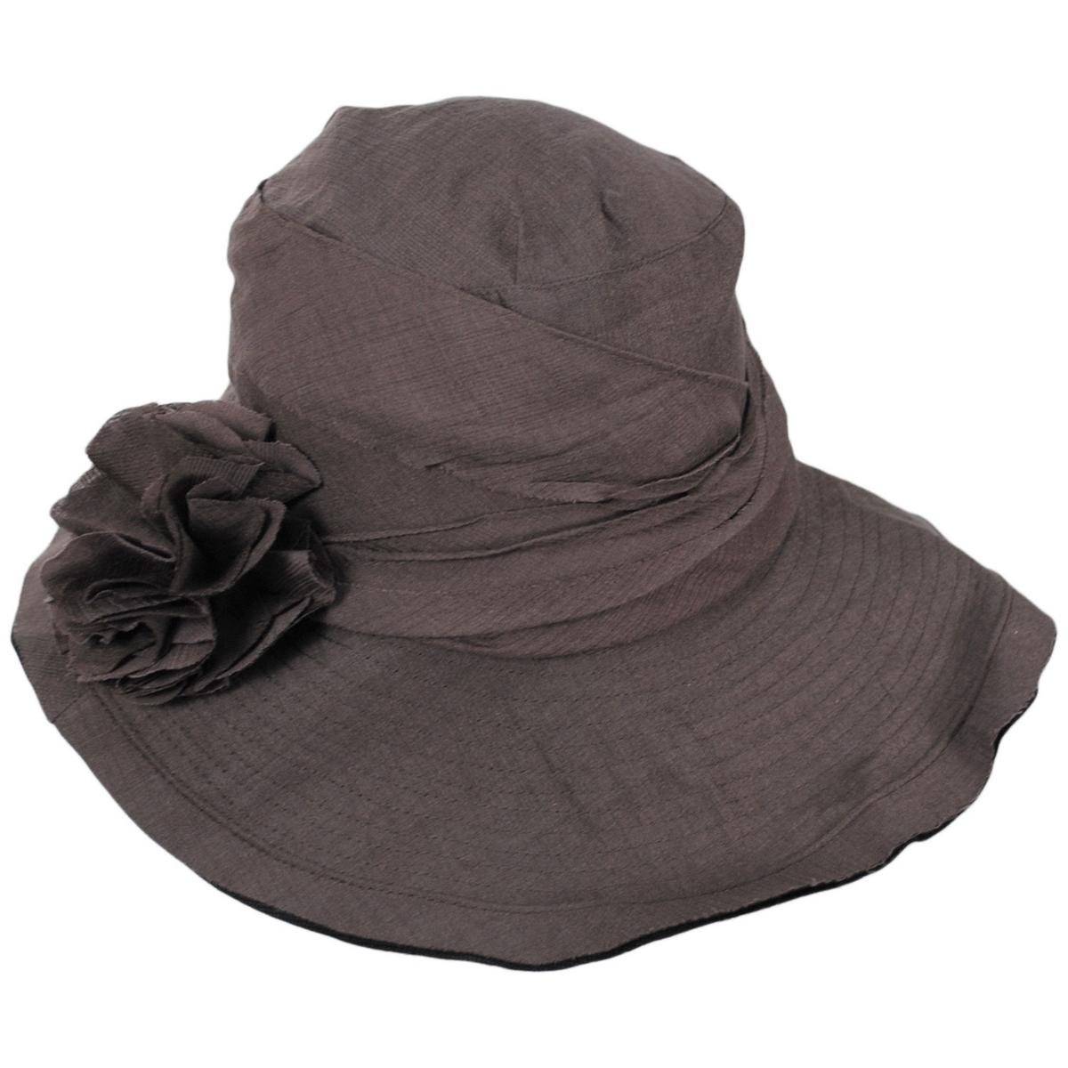 Jeanne Simmons | Romance Fabric Sun Hat | 106547 | lead | COFFEE