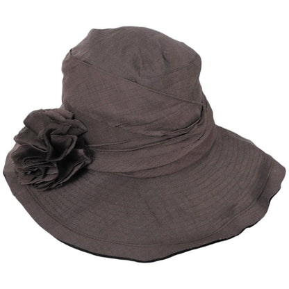 Jeanne Simmons | Romance Fabric Sun Hat | 106547 | lead | COFFEE